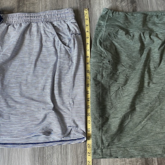 Duluth Trading 2X skirt skort womens plus walking casual blue white stripe green - Picture 8 of 13